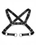 Gothic Chest Harness Body Strap, laid flat to show the full piece.