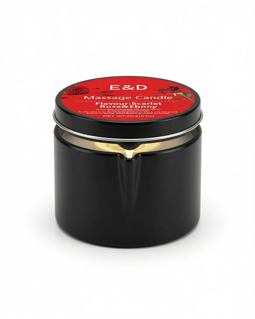 Essential Oil Massage Candle with Pour Spout, 57 g, product photo on a white background.