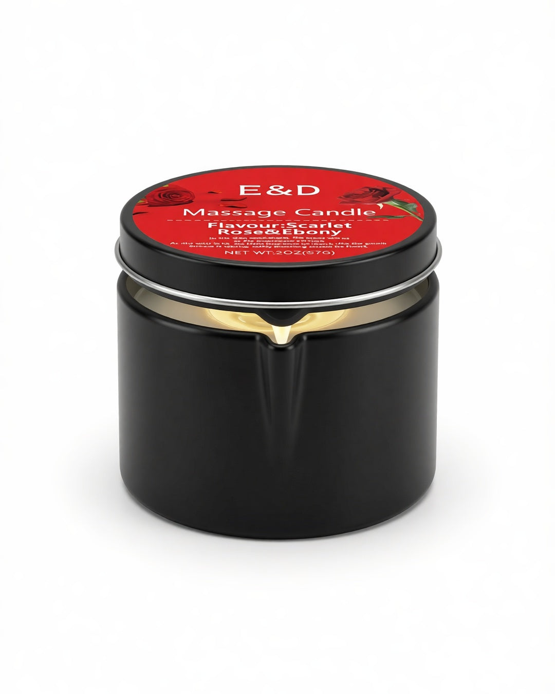 Essential Oil Massage Candle with Pour Spout, 57 g, product photo on a white background.