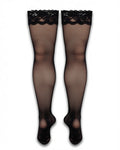 Plus Size Silicone Grip Lace Thigh Highs, laid flat to show the full piece.