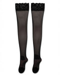 Plus Size Lace Top Thigh-High Socks, 3 Pairs, laid flat to show the full piece.