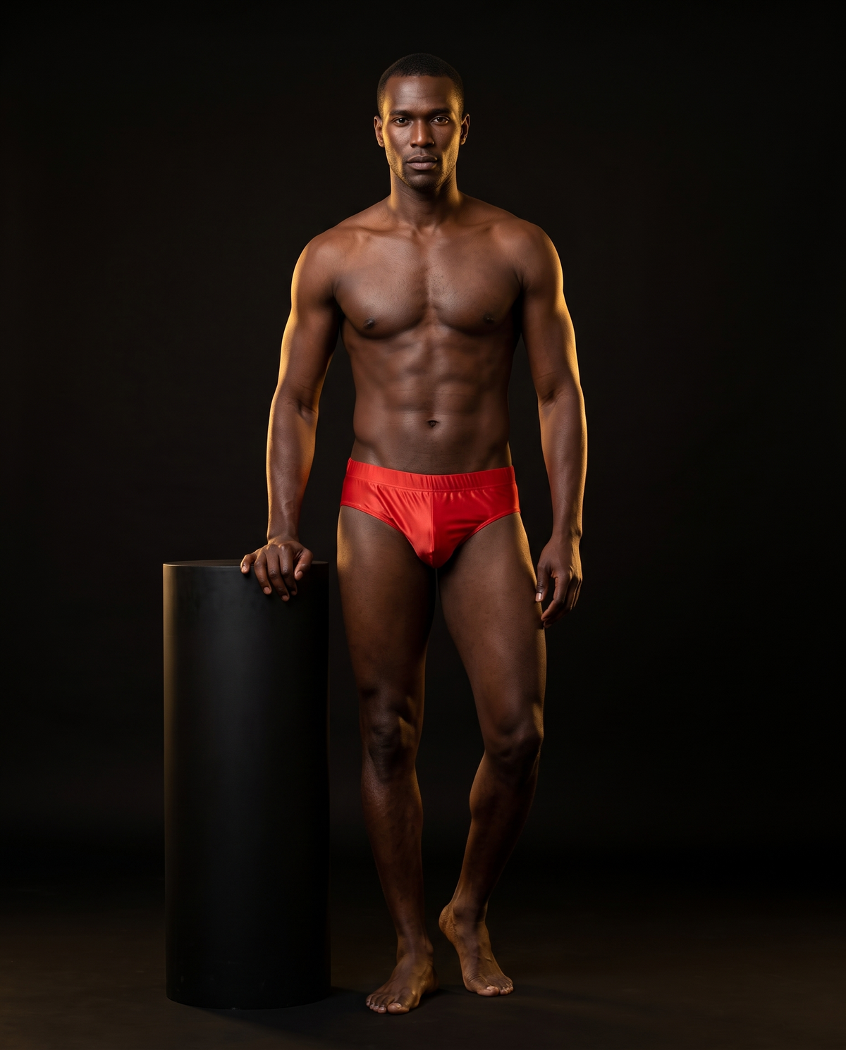 Men's Satin-Finish Low-Rise Briefs, front view on model Tarek (EUP-M03).