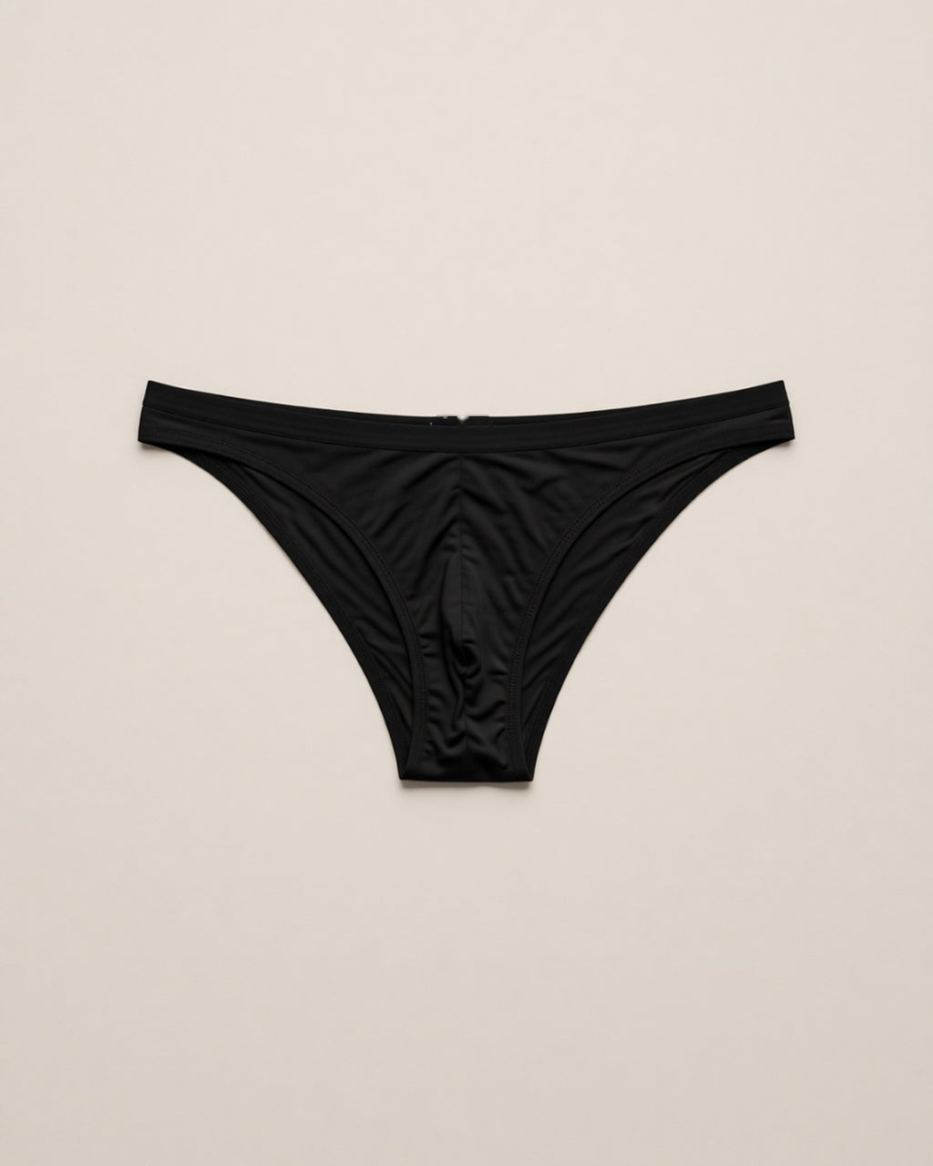 Men's Ice Silk Low-Waist Briefs, laid flat to show the full piece.