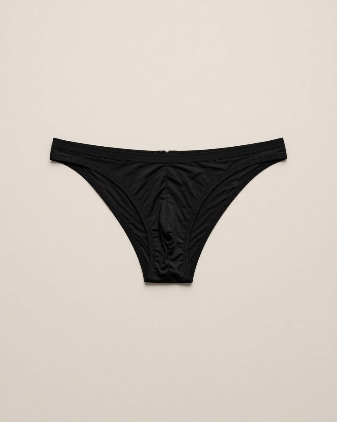 Men's Ice Silk Low-Waist Briefs, laid flat to show the full piece.