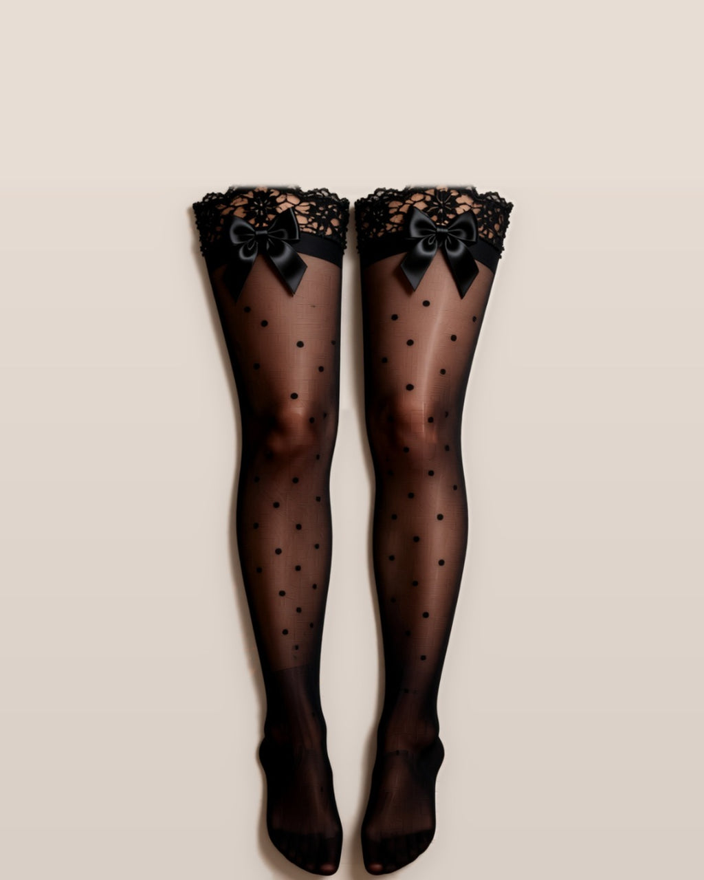 Thigh-High Stockings, Set of 5 Pairs, laid flat to show the full piece.
