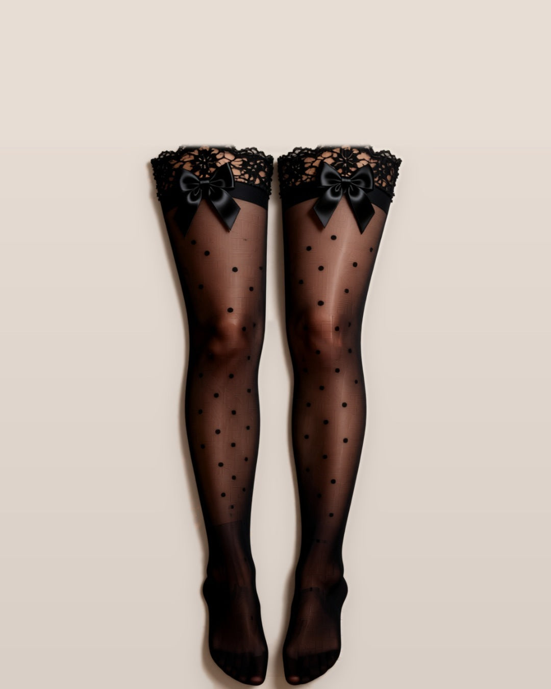 Thigh-High Stockings, Set of 5 Pairs, laid flat to show the full piece.
